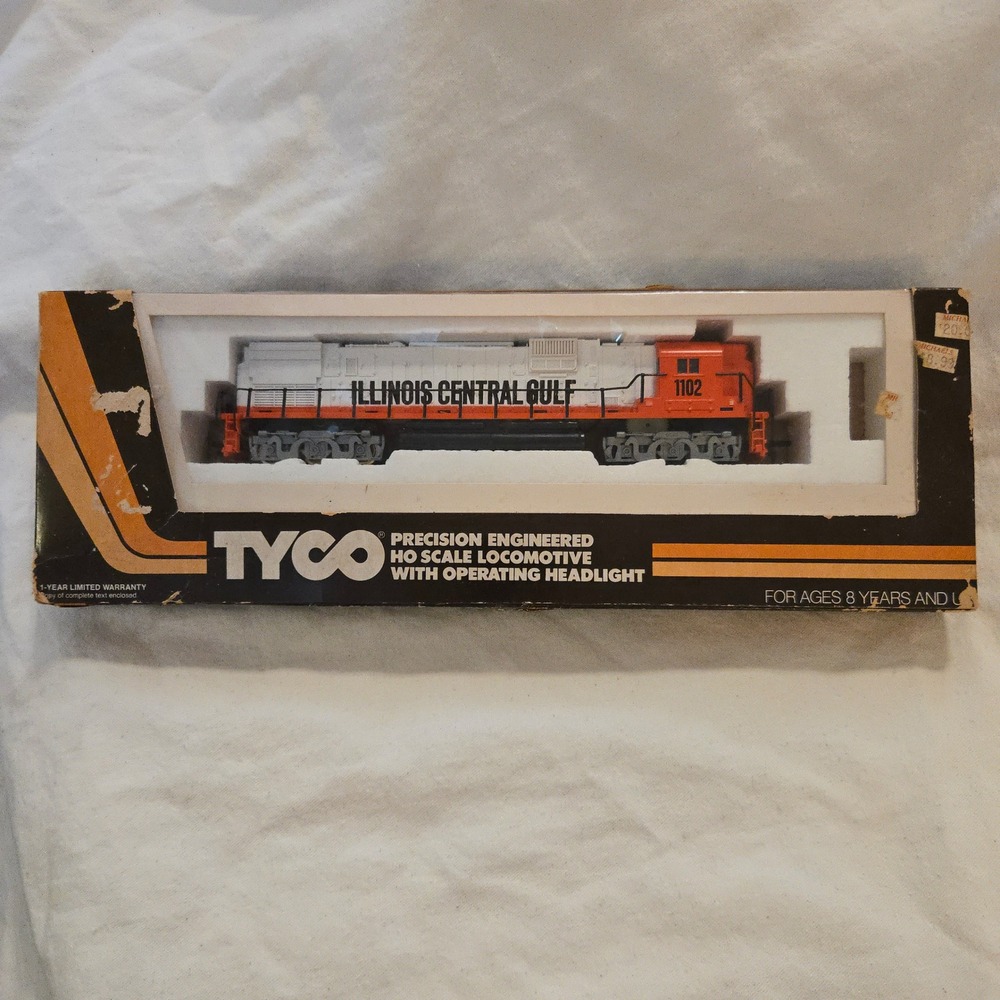 VTG Tyco Illinois Central Gulf Diesel Locomotive Orange 1980s HO Scale Train USA